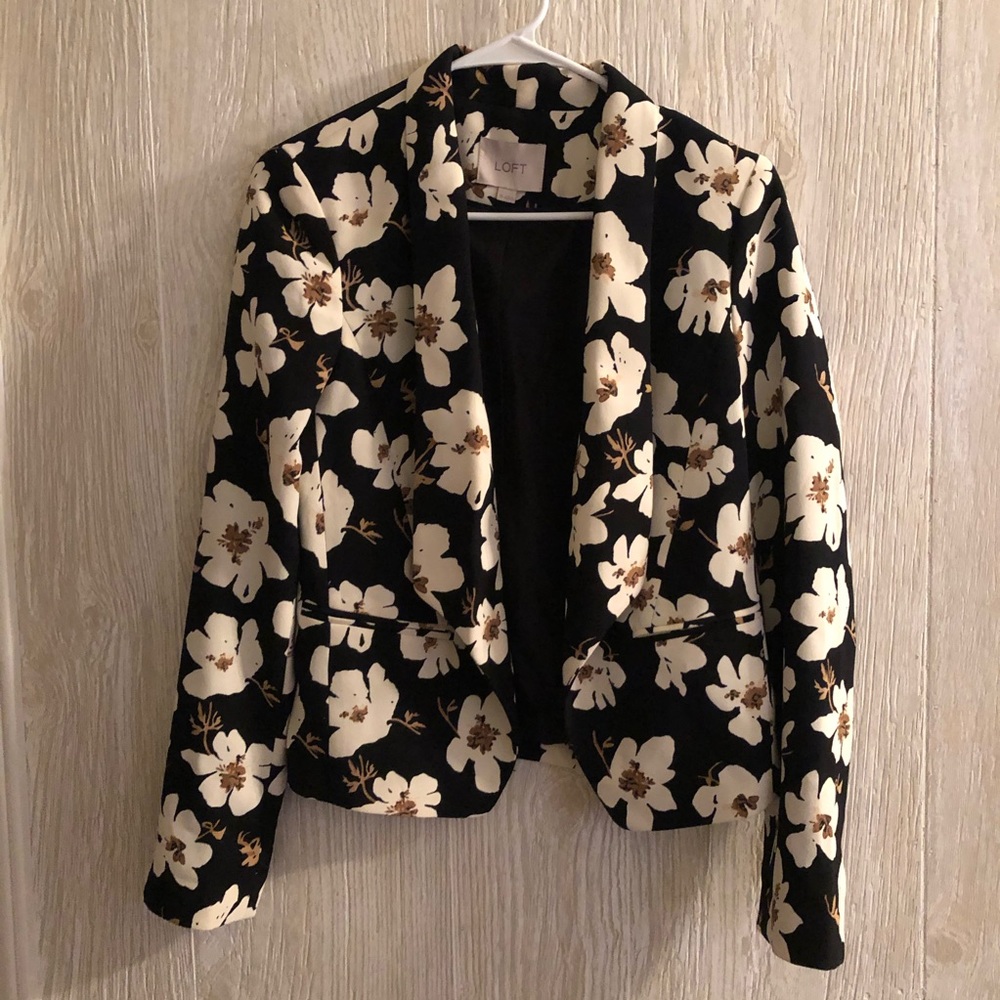 Loft Floral Open Blazer